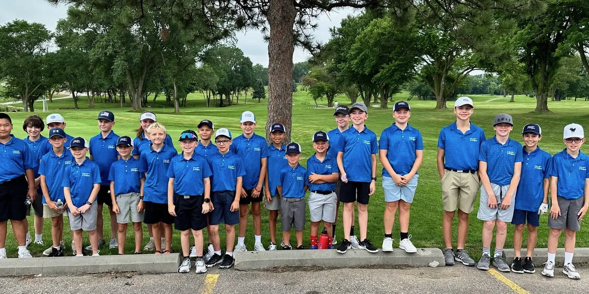 Pine Lake junior golf team at the course