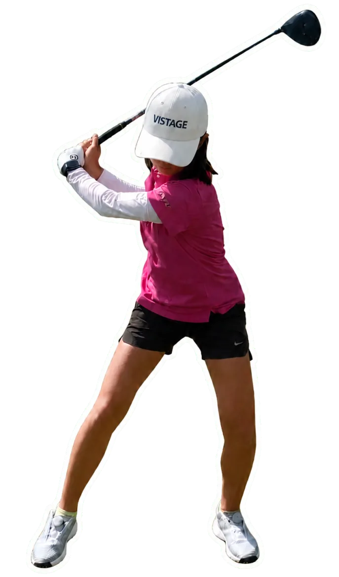 Junior golfer practicing at Pine Lake Junior Golf Academy